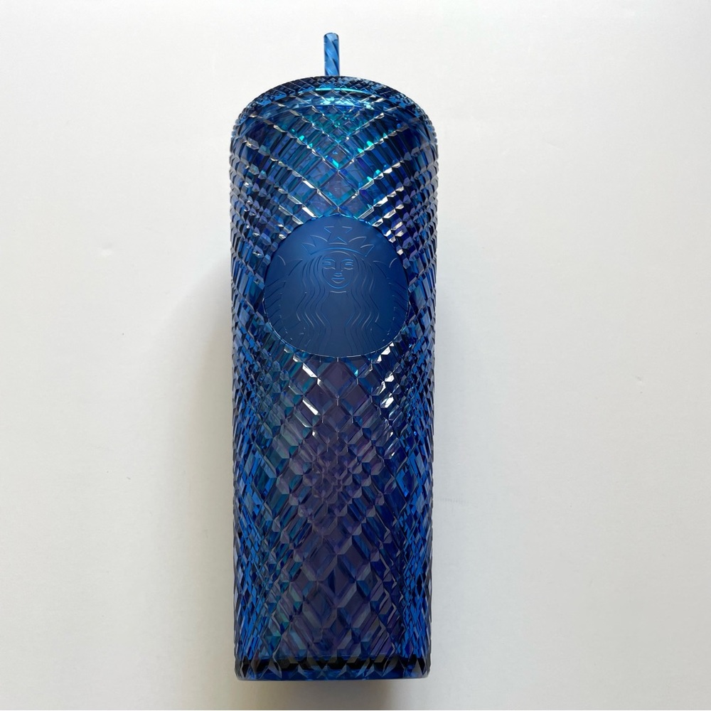 Starbucks Venti Holiday 2022 Blue Azure Jeweled Cold Cup Tumbler